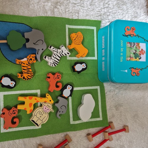 Zoo tin wooden playset - a,