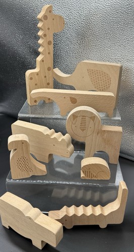 Montessori wooden safari zoo - wooden,