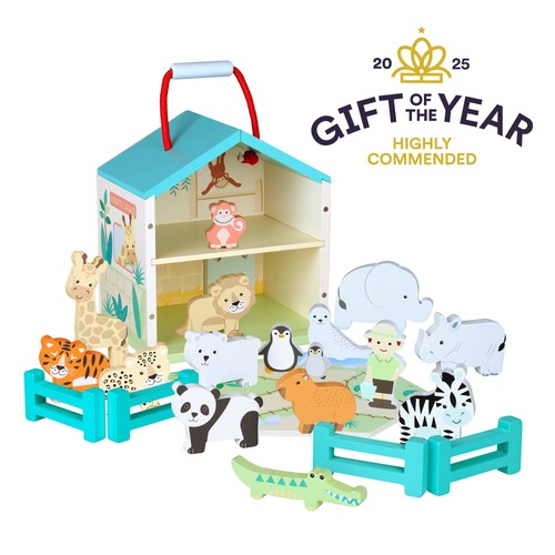Wooden zoo play - set, with