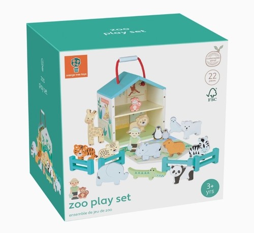Wooden zoo play set - wooden,